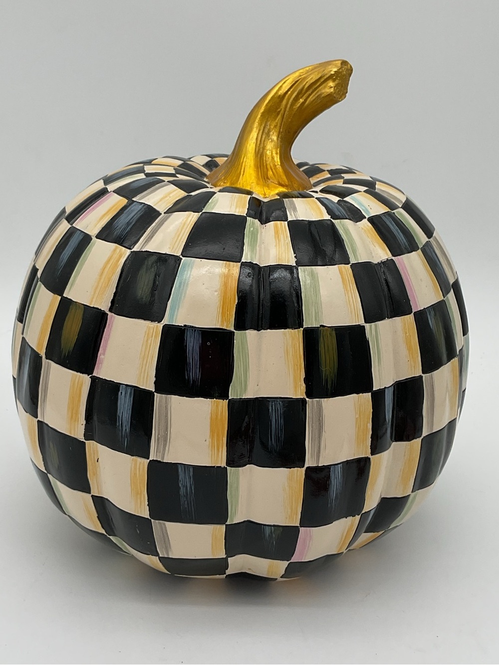 McKenzie Childs Large Courtly Check Pumpkin - Flawed